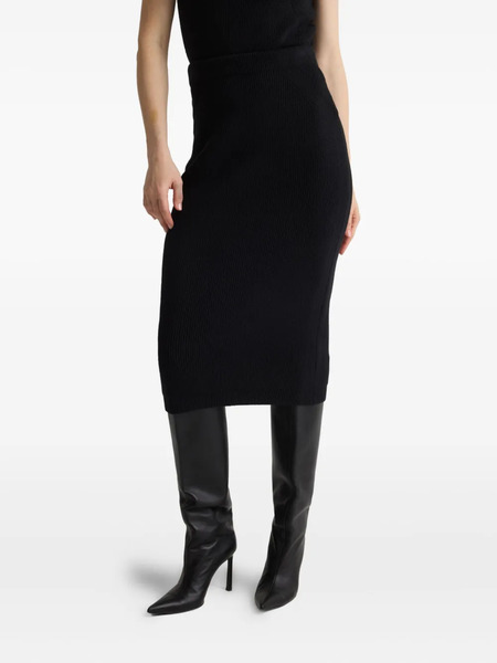  St. John Rib-knit Midi Skirt - Black 