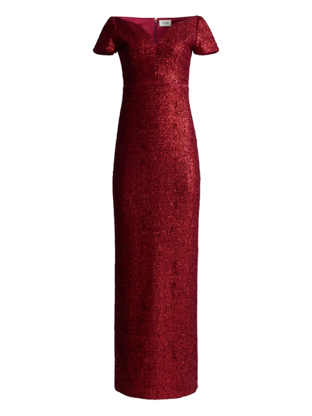  St. John Sequined Maxi Dress - Red 