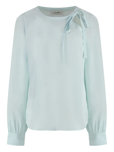  St. John Silk Blouse - Blue 