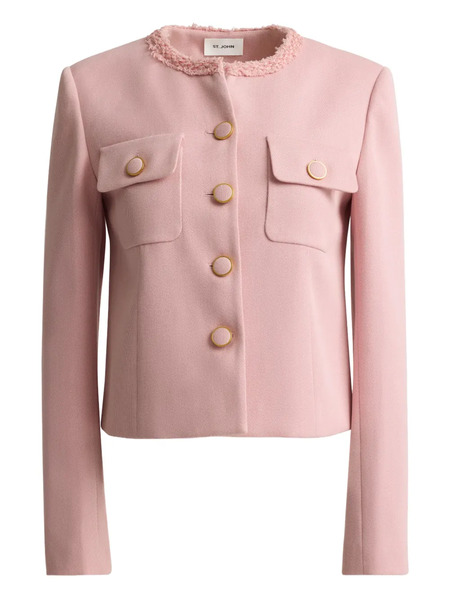  St. John Stretch Melange Twill Jacket - Pink 