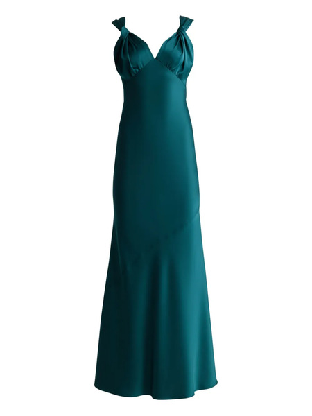  St. John V-neck Gown - Green 