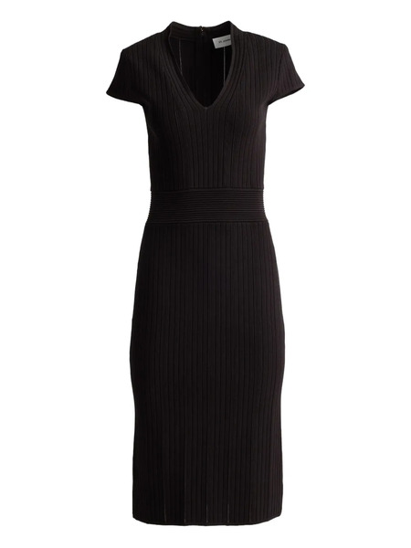  St. John V-neck Midi Dress - Brown 