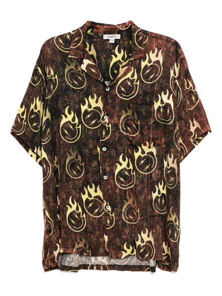  Stain Shade Graphic-print Shirt - Brown 