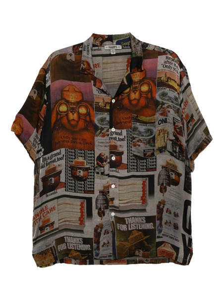  Stain Shade Graphic-print Shirt - Brown 