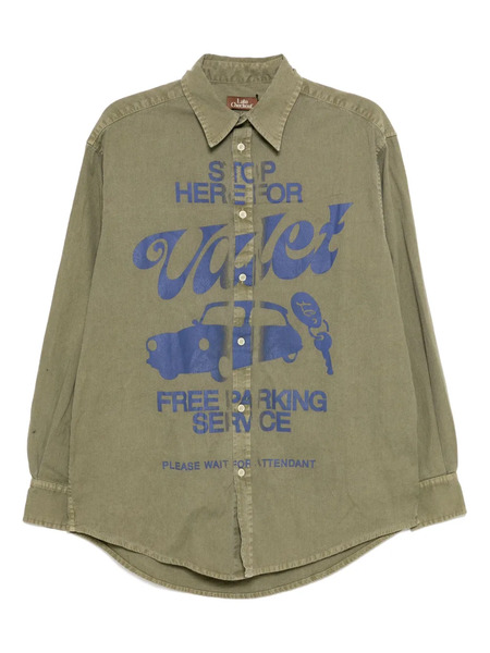  Stain Shade Graphic Print Shirt - Green 
