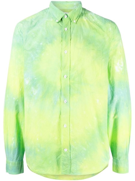  Stain Shade Long-sleeve Tie-dye Shirt - Green 