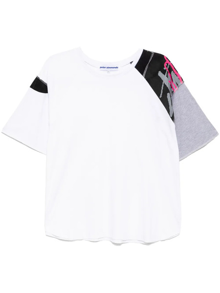  Stain Shade Panelled T-shirt - White 