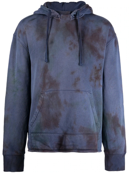  Stain Shade Tie-dye Drawstring Cotton Hood - Purple 