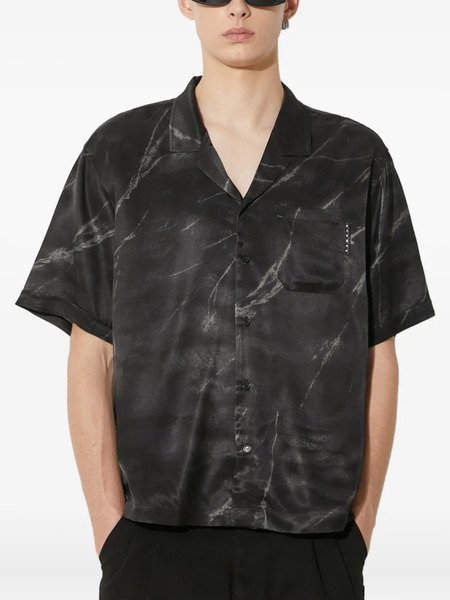  Stampd Marble-print Short-sleeve Shirt - Black 