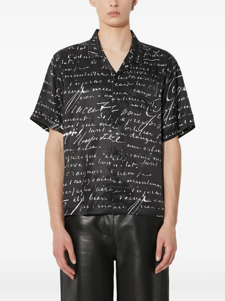  Stampd Script-print Short-sleeve Shirt - Black 