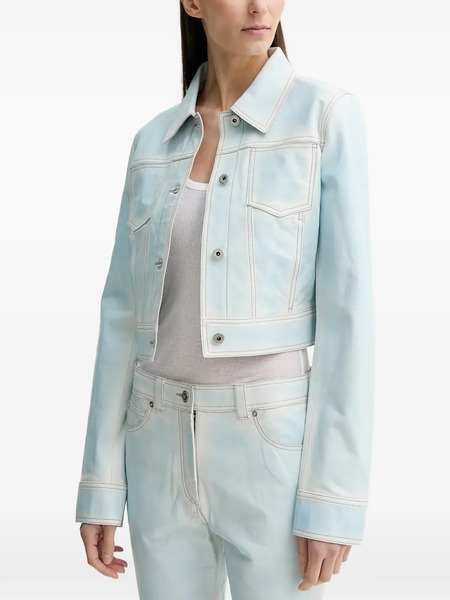  Stand Studio Calliope Buttoned Leather Jacket - Blue 