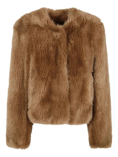  Stand Studio Collarless Jacket - Brown 