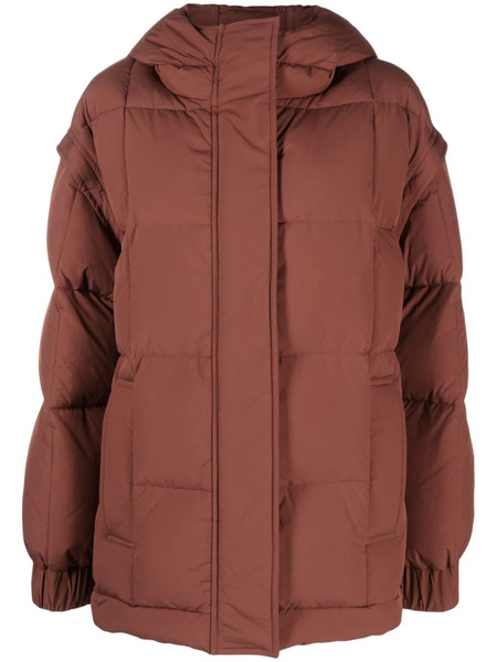  Stand Studio Detachable-sleeve Padded Jacket - Brown 