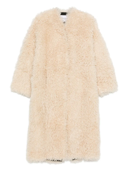  Stand Studio Long-sleeved Faux-fur Coat - Neutrals 