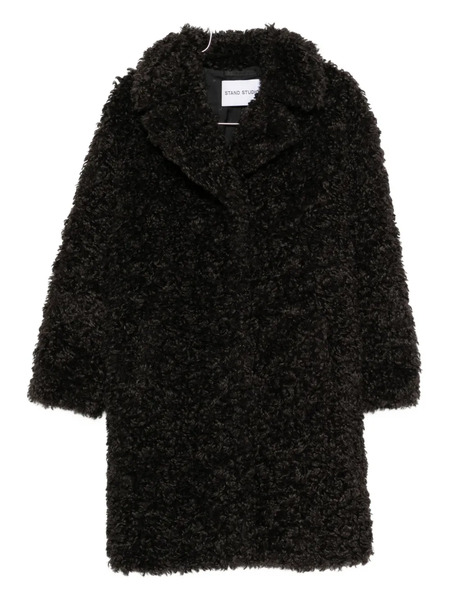  Stand Studio Notched-collar Faux-fur Coat - Black 
