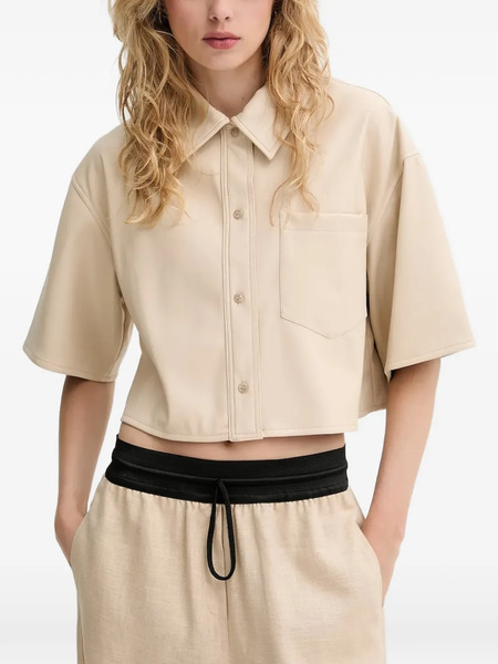  Stand Studio Pocket-detail Cropped Shirt - Neutrals 