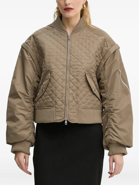 Stand Studio Quilted Bomber Jacket - Brown 