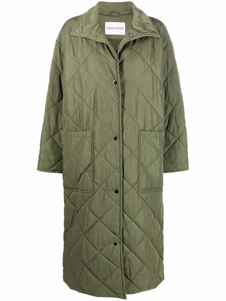  Stand Studio Recycled Polyester Quilted Coat - Green 