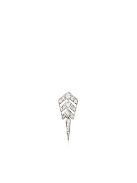  Statement Paris Stairway Arrow Diamond Drop Earring - Silver 