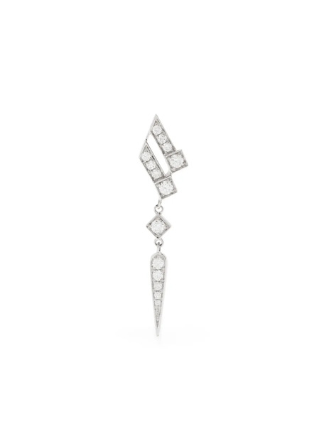  Statement Paris Stairway Wings Diamond Earring - Silver 