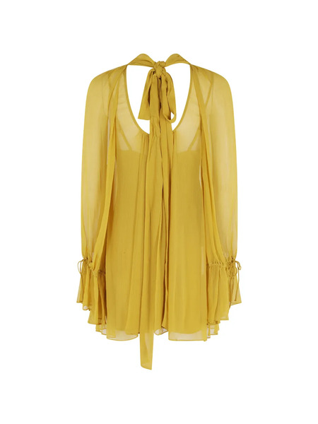  Staud Bow-neck Mini Dress - Yellow 