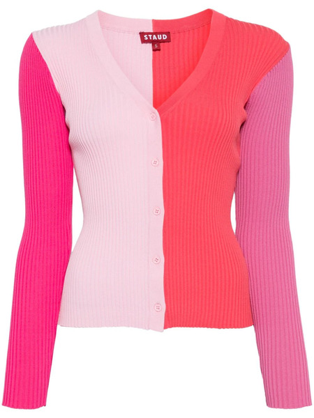  Staud Cargo Ribbed Cardigan - Pink 