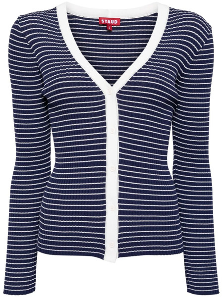  Staud Cargo Striped Cardigan - Blue 