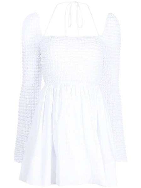  Staud Cassidy Smocked Stretch-cotton Minidress - White 