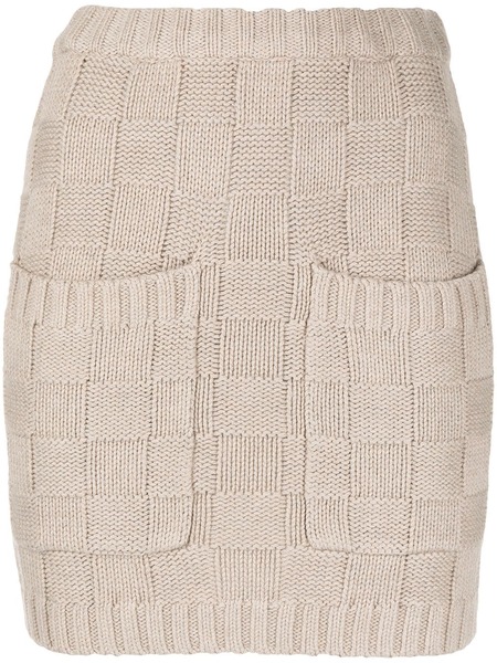  Staud Check-pattern Knitted Skirt - Brown 