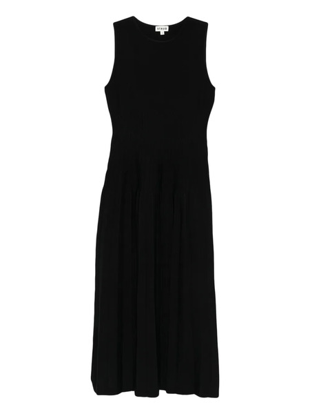  Staud Eluse Pleated Sleeveless Midi Dress - Black 