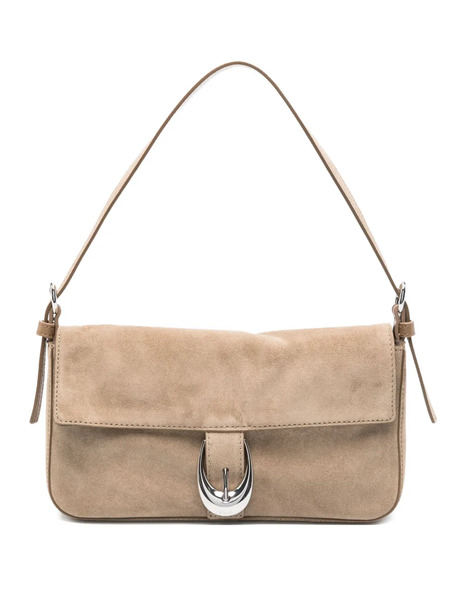  Staud Harlow Buckled Suede Shoulder Bag - Grey 