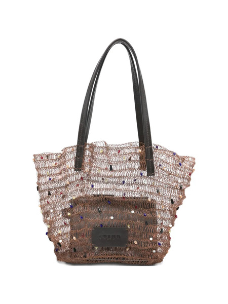  Staud Jewel Beaded Tote Bag - Brown 