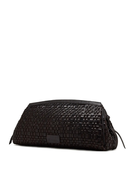  Staud Maude Woven Leather Clutch Bag - Black 