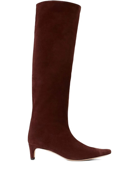  Staud 55mm Pointed-toe Suede Boots - Red 