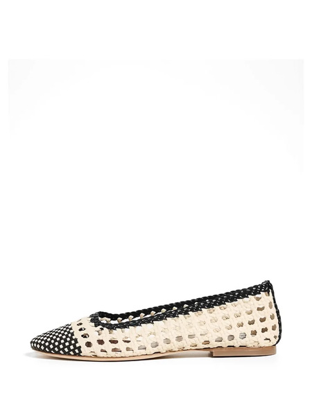  Staud Nell Crochet Ballet Flats - Neutrals 