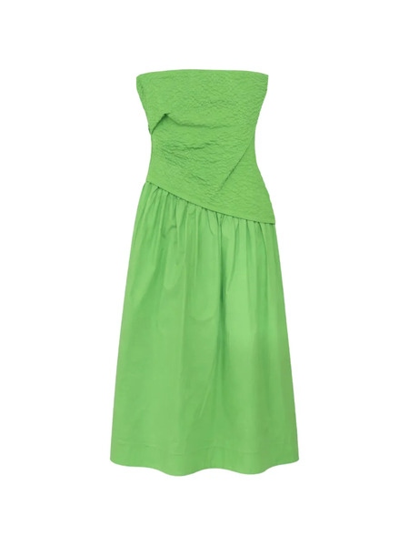  Staud Nia Textured Strapless Midi Dress - Green 