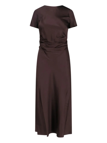  Staud Phare Ruched Midi Dress - Brown 