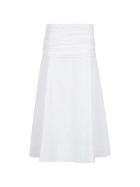 Staud Shirred Midi Skirt - White 