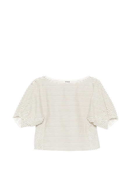  Staud Striped Short-sleeve Top - Neutrals 