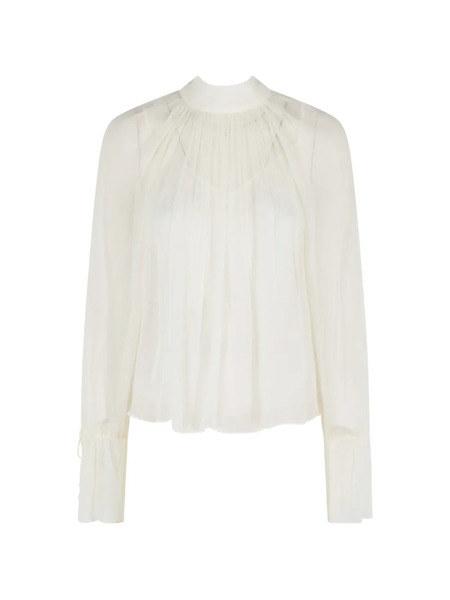 Staud Tie High-neck Top - White 