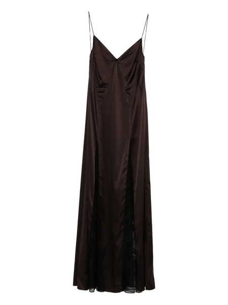  Staud Trinity Lace-insert Maxi Dress - Brown 
