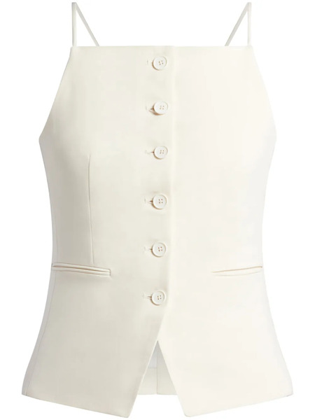  Staud Una Buttoned Top - Neutrals 
