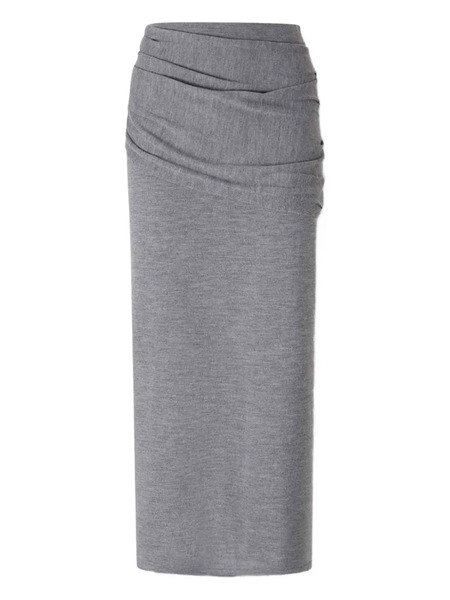  Staud Wilma Ruched Midi Skirt - Grey 