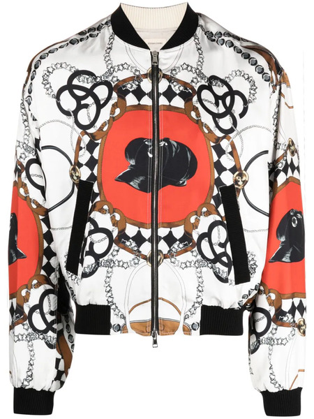 Stefan Cooke Graphic-print Bomber Jacket - White 
