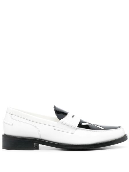  Stefan Cooke Slashed Leather Loafers - Black 