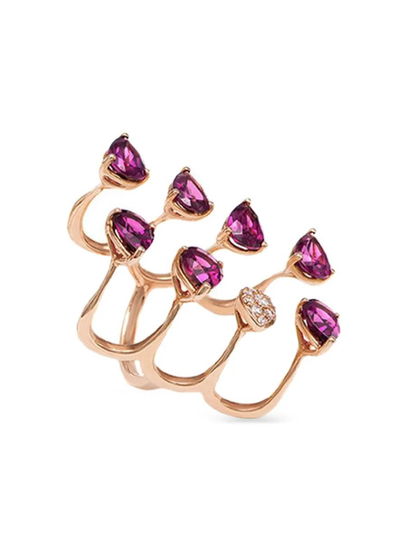  Stefere 18k Rose Gold Aurore Amethyst And Sapphire Ring - Pink 