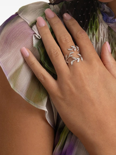  Stefere 18k White Gold Garden-bloom Diamond Ring - Silver 