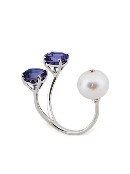  Stefere 18k White Gold Torri Multi-stone Ring - Silver 