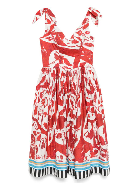  Stella Jean Printed Midi Dress - Red 