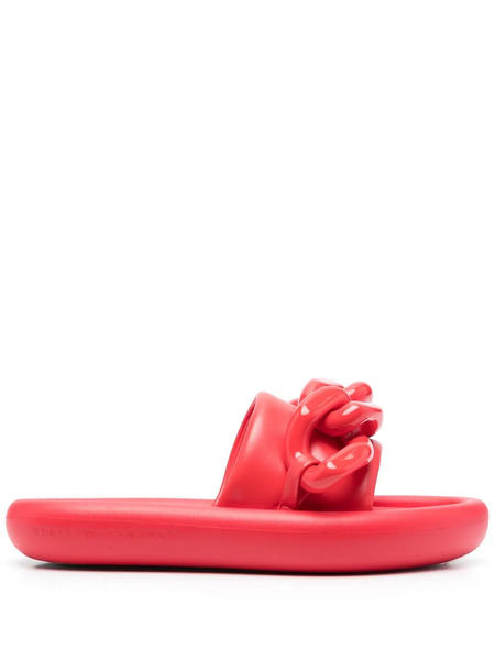  Stella Mccartney Air Chain-embellished Slides - Red 